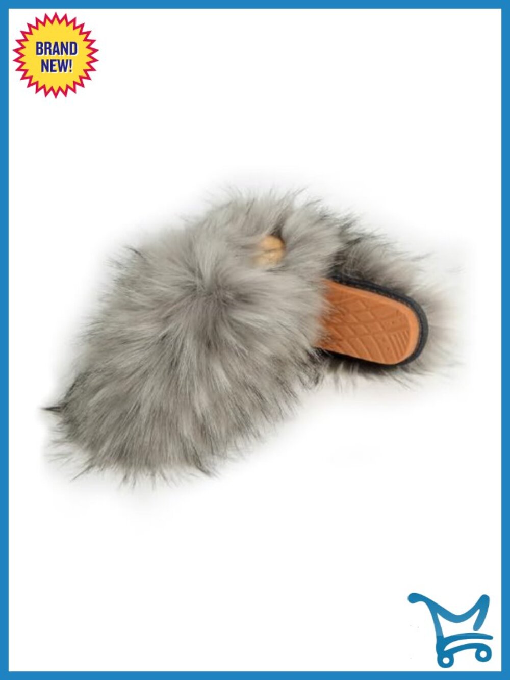 Fluffy Faux Fur Slides Furry Soft Plush House Slippers Indoor Outdoor Slip On - Picture 3 of 4